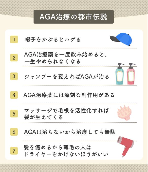 AGA治療や薄毛にまつわる噂の真実