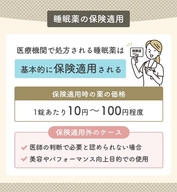 病院で処方される睡眠薬は保険適用対象